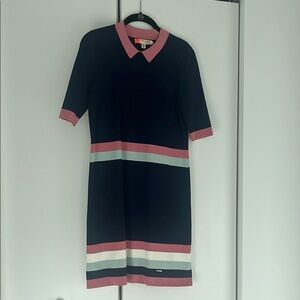 Elegant Navy Blue and Pink Dress